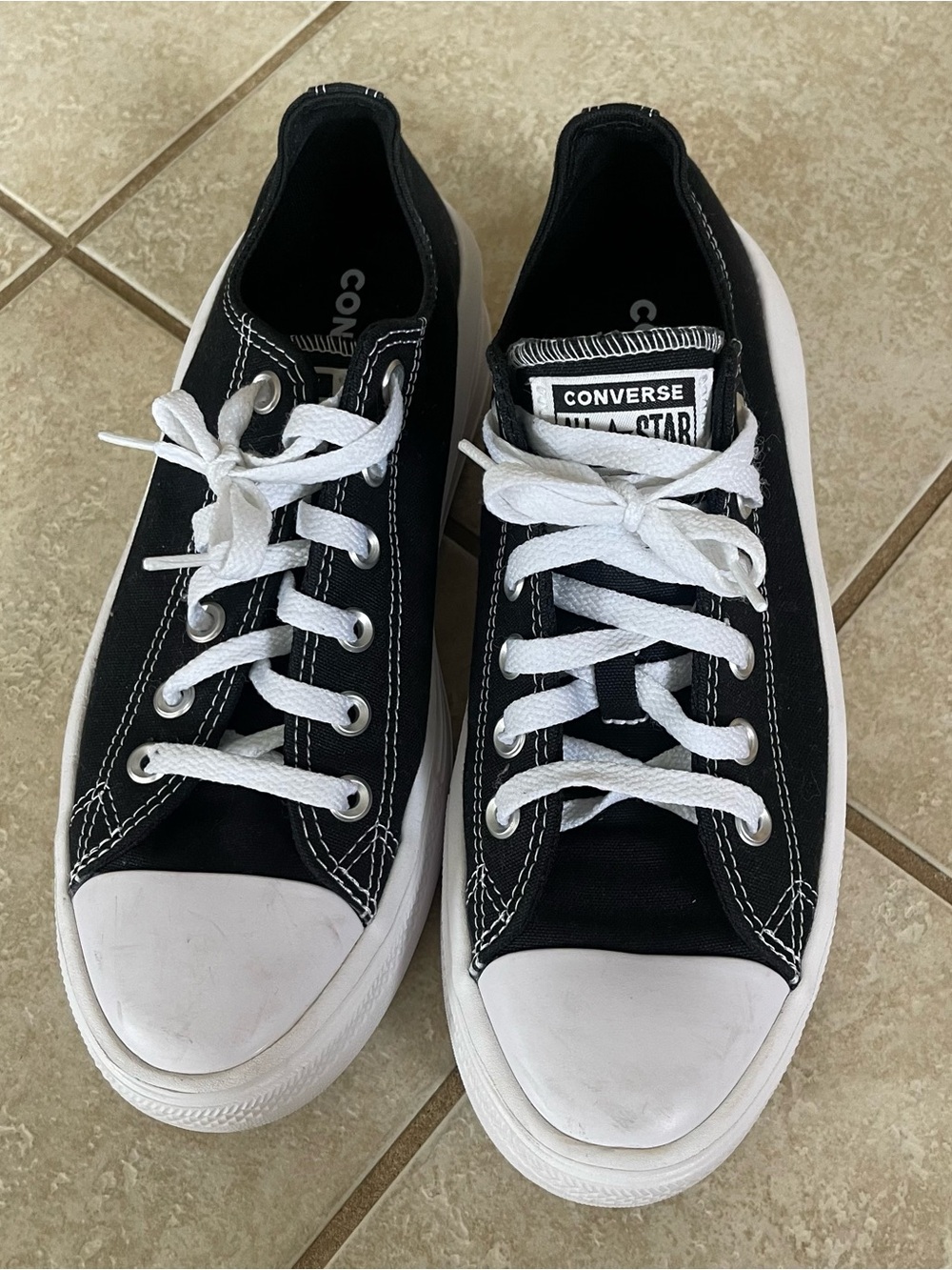 Converse Chuck Taylor All Star Move Platform Womens Sneakers Sz 10 BLACK 570256C - Picture 2 of 9